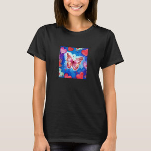 Valentine's Day Love Heart Butterfly Girlfriend Fi T-Shirt