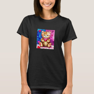 Valentine's Day Love Heart Cat Teddy Girlfriend Fi T-Shirt
