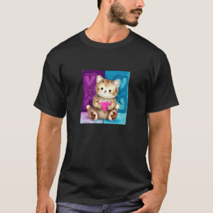 Valentine's Day Love Heart Cat Teddy Girlfriend Fi T-Shirt