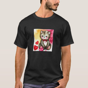 Valentine's Day Love Heart Cat Teddy Girlfriend Fi T-Shirt