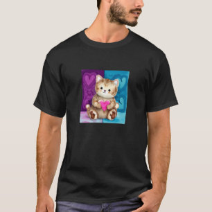 Valentine's Day Love Heart Cat Teddy Girlfriend Fi T-Shirt