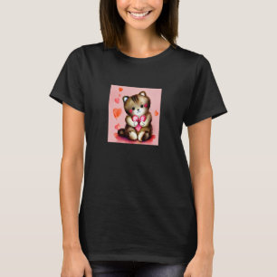 Valentine's Day Love Heart Cat Teddy Girlfriend Fi T-Shirt