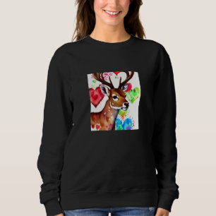 Valentine's Day Love Heart Cute Deer Girlfriend Fi Sweatshirt