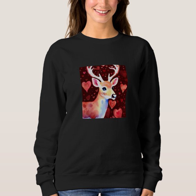 Valentine's Day Love Heart Cute Deer Girlfriend Fi Sweatshirt (Front)