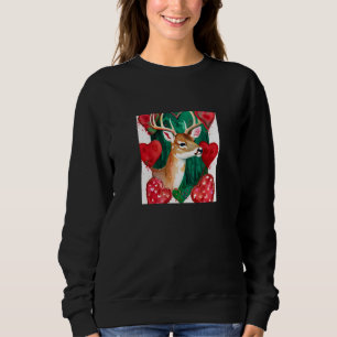 Valentine's Day Love Heart Cute Deer Girlfriend Fi Sweatshirt