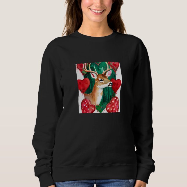 Valentine's Day Love Heart Cute Deer Girlfriend Fi Sweatshirt (Front)