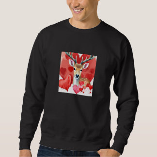 Valentine's Day Love Heart Cute Deer Girlfriend Fi Sweatshirt