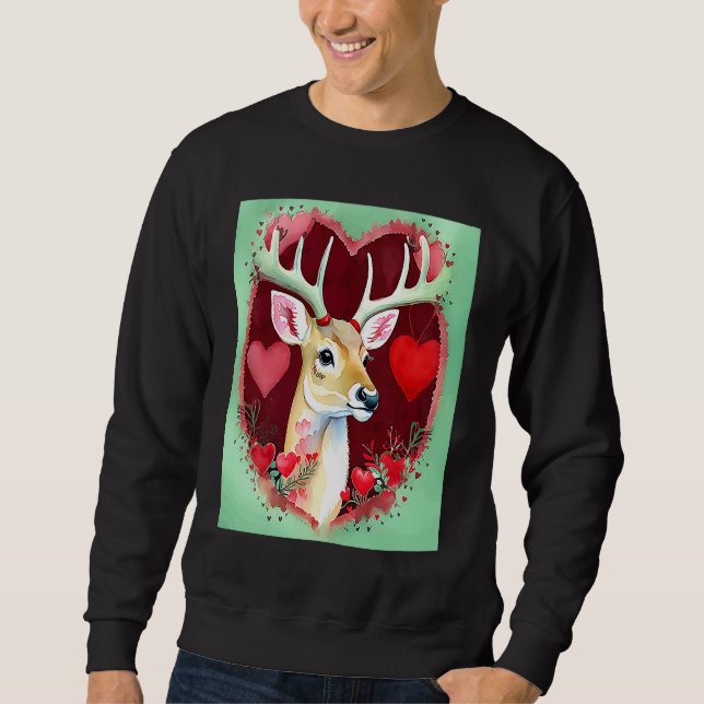 Valentine's Day Love Heart Cute Deer Girlfriend Fi Sweatshirt (Front)