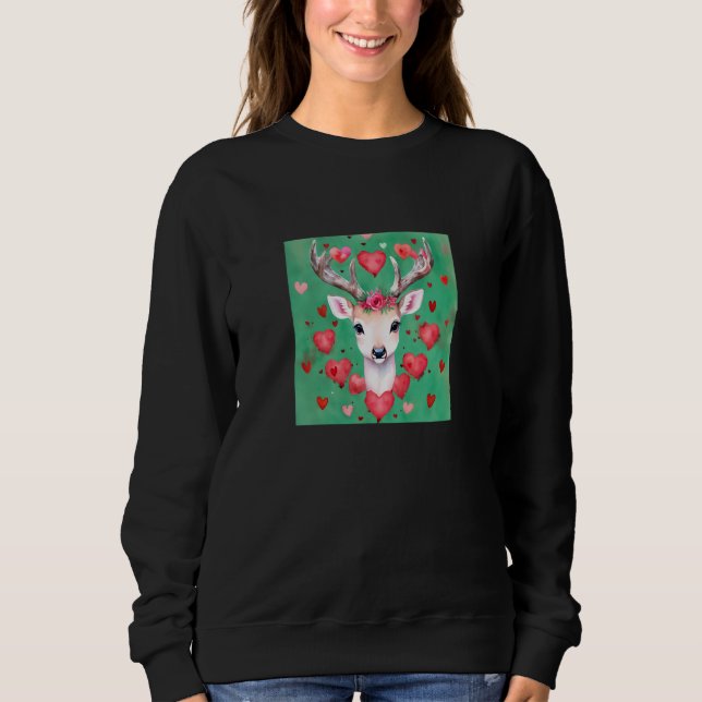 Valentine's Day Love Heart Cute Deer Girlfriend Fi Sweatshirt (Front)