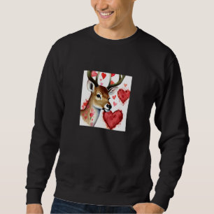 Valentine's Day Love Heart Cute Deer Girlfriend Fi Sweatshirt