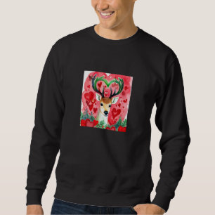 Valentine's Day Love Heart Cute Deer Girlfriend Fi Sweatshirt