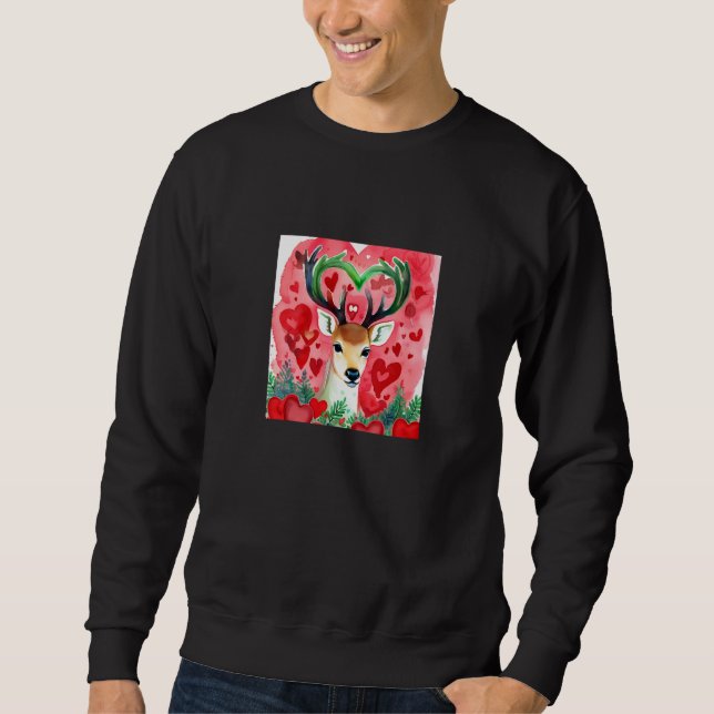 Valentine's Day Love Heart Cute Deer Girlfriend Fi Sweatshirt (Front)