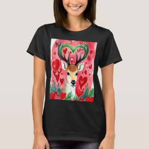 Valentine's Day Love Heart Cute Deer Girlfriend Fi T-Shirt