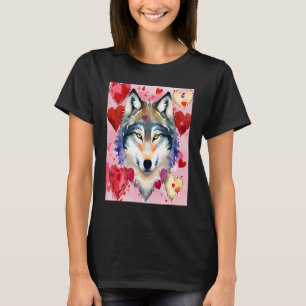 Valentine's Day Love Heart Cute Wolf Girlfriend Fi T-Shirt