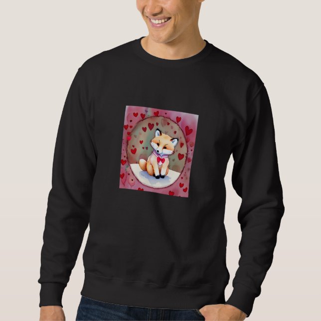 Valentine's Day Love Heart Fox Teddy Girlfriend Fi Sweatshirt (Front)