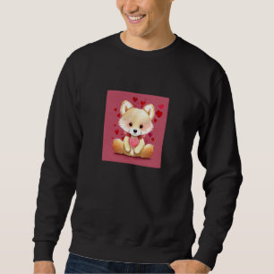 Valentine's Day Love Heart Fox Teddy Girlfriend Fi Sweatshirt
