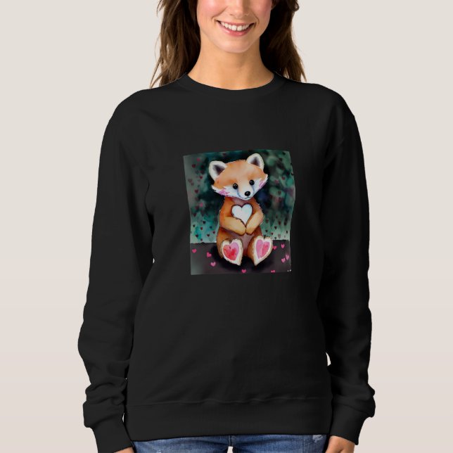 Valentine's Day Love Heart Fox Teddy Girlfriend Fi Sweatshirt (Front)