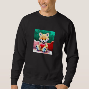 Valentine's Day Love Heart Fox Teddy Girlfriend Fi Sweatshirt