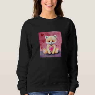 Valentine's Day Love Heart Fox Teddy Girlfriend Fi Sweatshirt