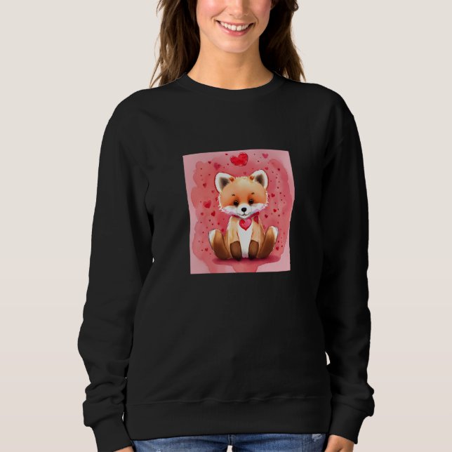 Valentine's Day Love Heart Fox Teddy Girlfriend Fi Sweatshirt (Front)