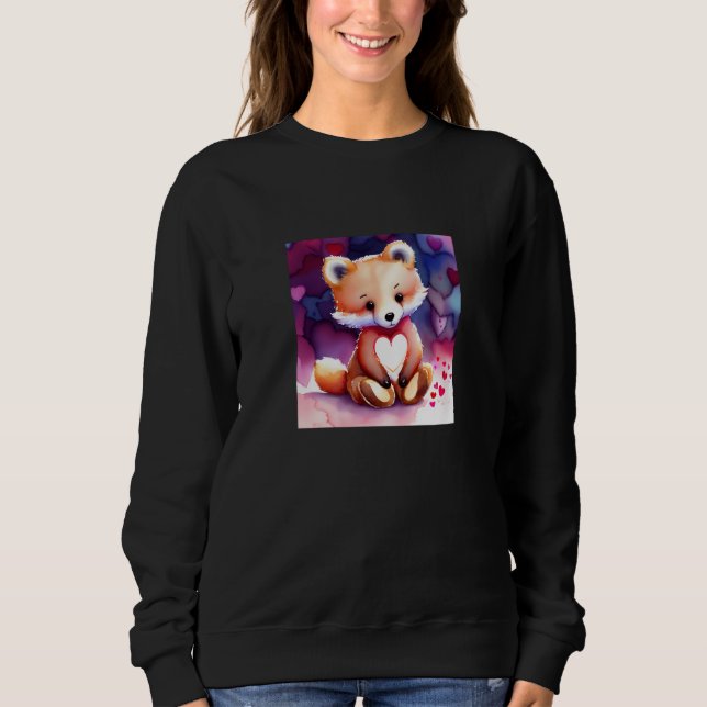 Valentine's Day Love Heart Fox Teddy Girlfriend Fi Sweatshirt (Front)