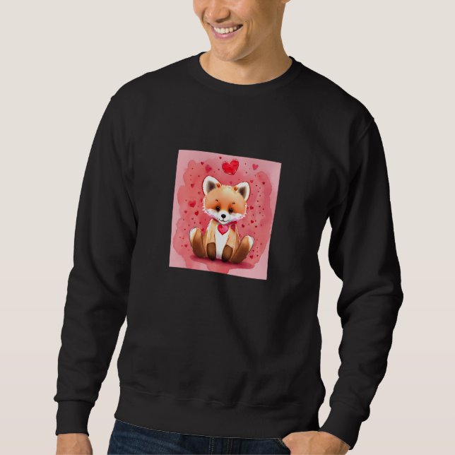 Valentine's Day Love Heart Fox Teddy Girlfriend Fi Sweatshirt (Front)
