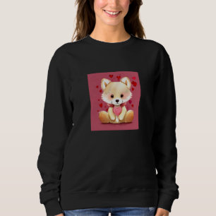 Valentine's Day Love Heart Fox Teddy Girlfriend Fi Sweatshirt