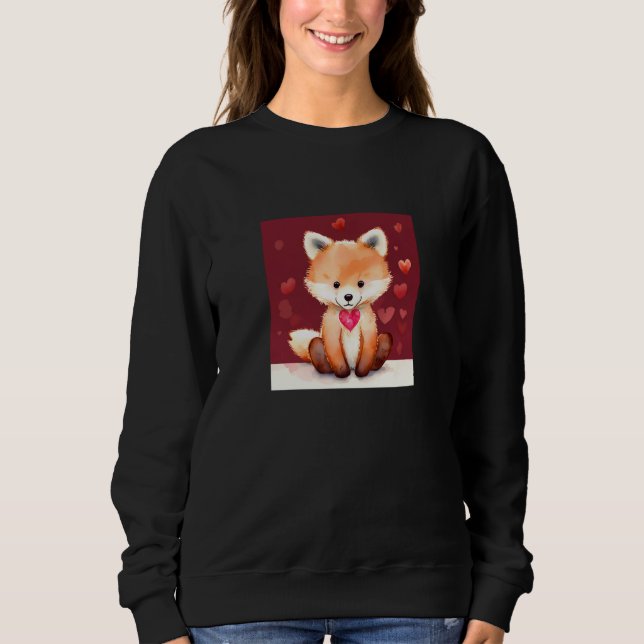Valentine's Day Love Heart Fox Teddy Girlfriend Fi Sweatshirt (Front)