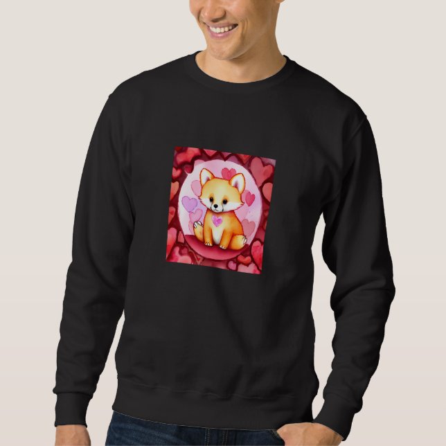 Valentine's Day Love Heart Fox Teddy Girlfriend Fi Sweatshirt (Front)