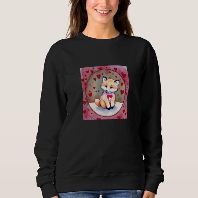Valentine's Day Love Heart Fox Teddy Girlfriend Fi Sweatshirt (Front)