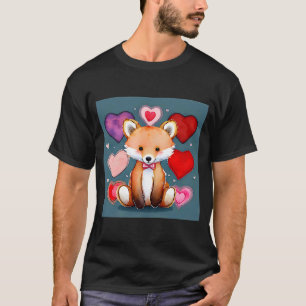 Valentine's Day Love Heart Fox Teddy Girlfriend Fi T-Shirt