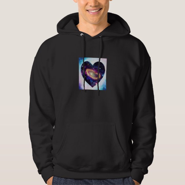 Valentine's Day Love Heart Galaxy Girlfriend Fianc Hoodie (Front)