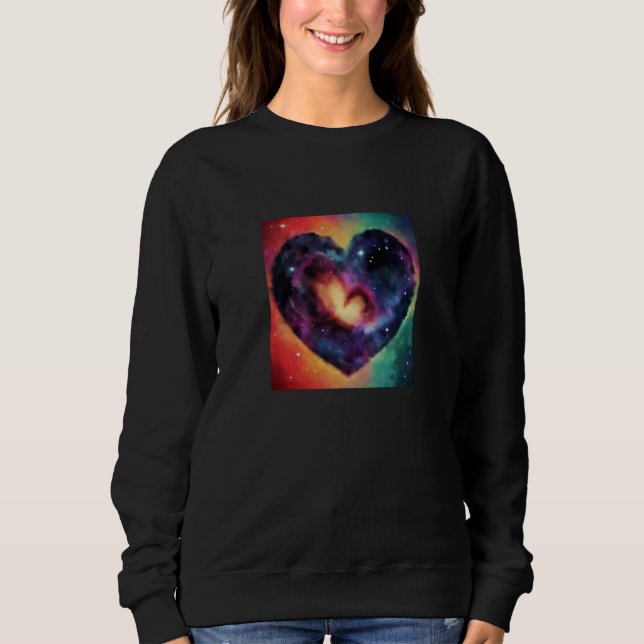 Valentine's Day Love Heart Galaxy Girlfriend Fianc Sweatshirt (Front)