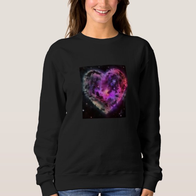 Valentine's Day Love Heart Galaxy Girlfriend Fianc Sweatshirt (Front)