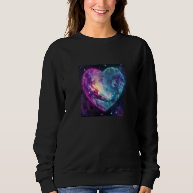 Valentine's Day Love Heart Galaxy Girlfriend Fianc Sweatshirt (Front)