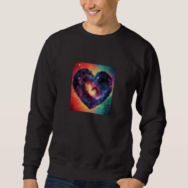 Valentine's Day Love Heart Galaxy Girlfriend Fianc Sweatshirt (Front)