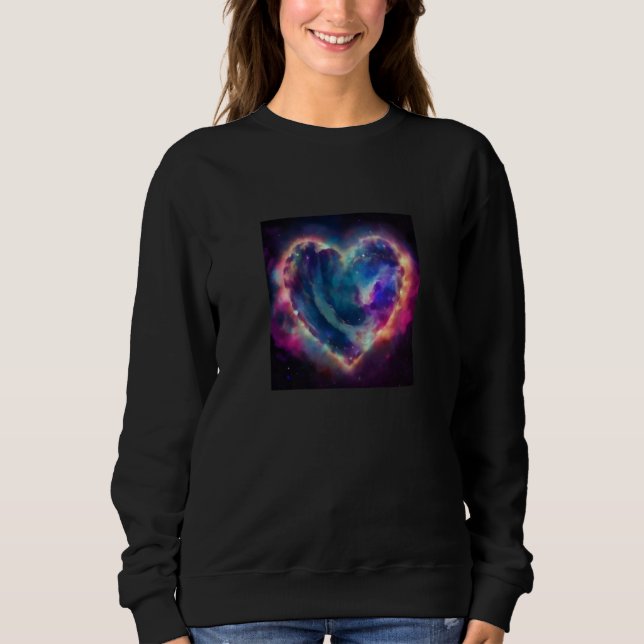 Valentine's Day Love Heart Galaxy Girlfriend Fianc Sweatshirt (Front)