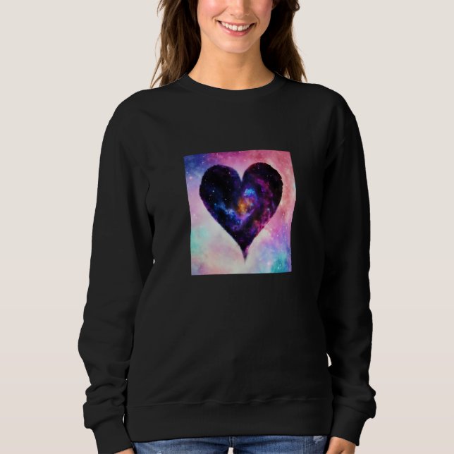Valentine's Day Love Heart Galaxy Girlfriend Fianc Sweatshirt (Front)