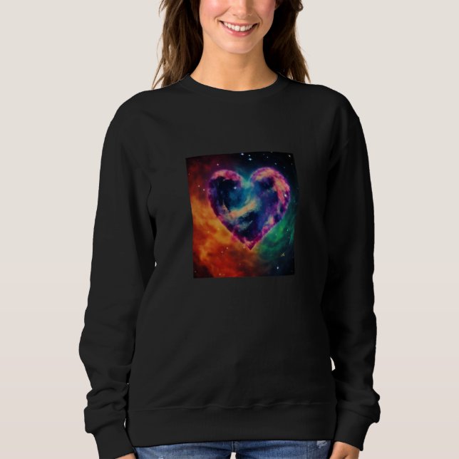 Valentine's Day Love Heart Galaxy Girlfriend Fianc Sweatshirt (Front)