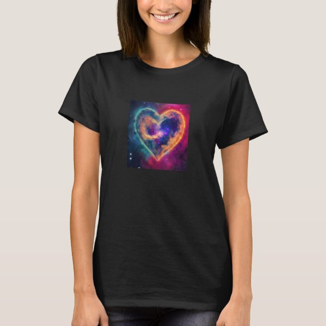 Valentine's Day Love Heart Galaxy Girlfriend Fianc T-Shirt (Front)