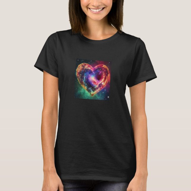 Valentine's Day Love Heart Galaxy Girlfriend Fianc T-Shirt (Front)