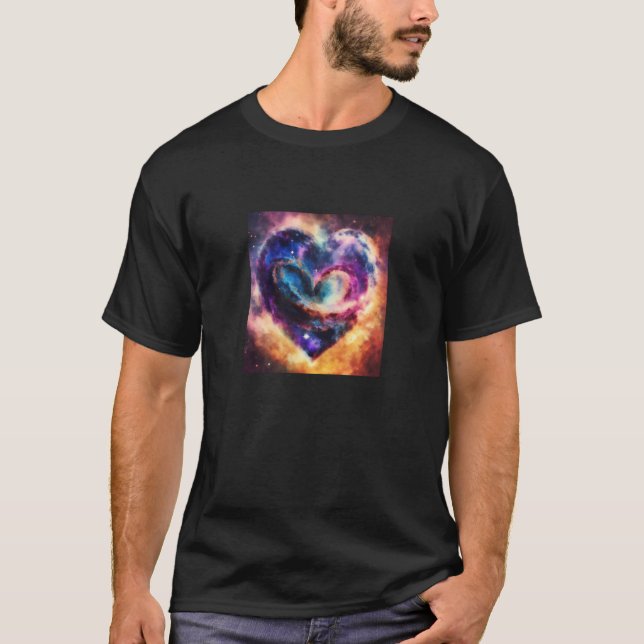 Valentine's Day Love Heart Galaxy Girlfriend Fianc T-Shirt (Front)