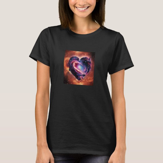 Valentine's Day Love Heart Galaxy Girlfriend Fianc T-Shirt (Front)