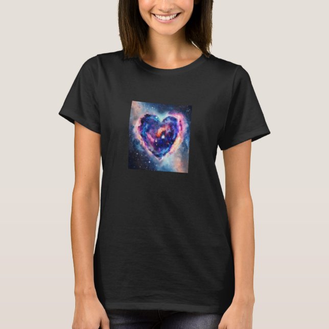 Valentine's Day Love Heart Galaxy Girlfriend Fianc T-Shirt (Front)