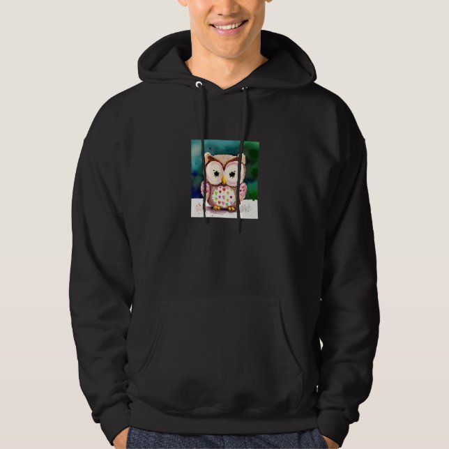 Valentine's Day Love Heart Owl Teddy Girlfriend Fi Hoodie (Front)