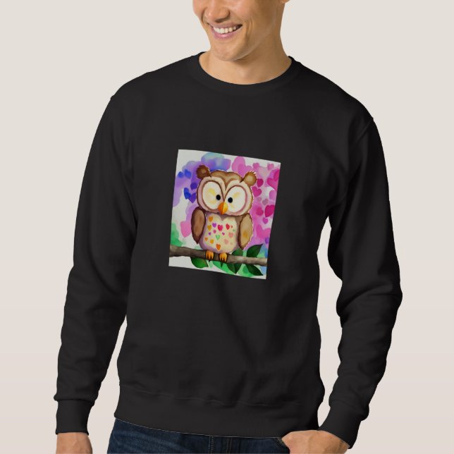 Valentine's Day Love Heart Owl Teddy Girlfriend Fi Sweatshirt (Front)