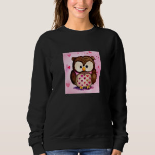 Valentine's Day Love Heart Owl Teddy Girlfriend Fi Sweatshirt