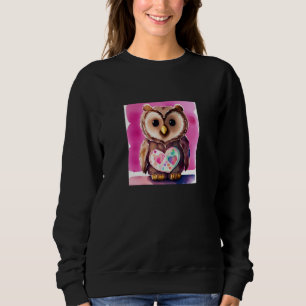 Valentine's Day Love Heart Owl Teddy Girlfriend Fi Sweatshirt