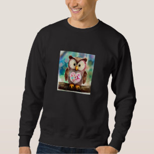 Valentine's Day Love Heart Owl Teddy Girlfriend Fi Sweatshirt