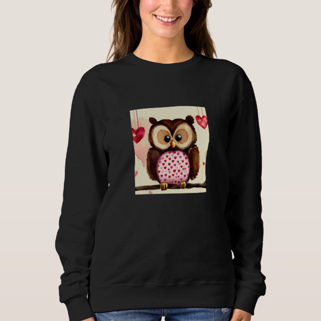 Valentine's Day Love Heart Owl Teddy Girlfriend Fi Sweatshirt (Front)
